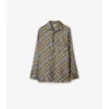 Camicia pigiama in seta a quadri