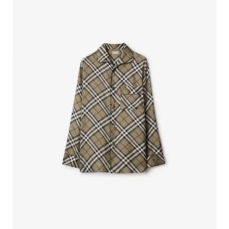 Camicia pigiama in seta a quadri