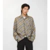 Camicia pigiama in seta a quadri