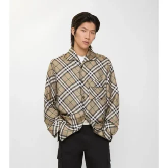 Camicia pigiama in seta a quadri