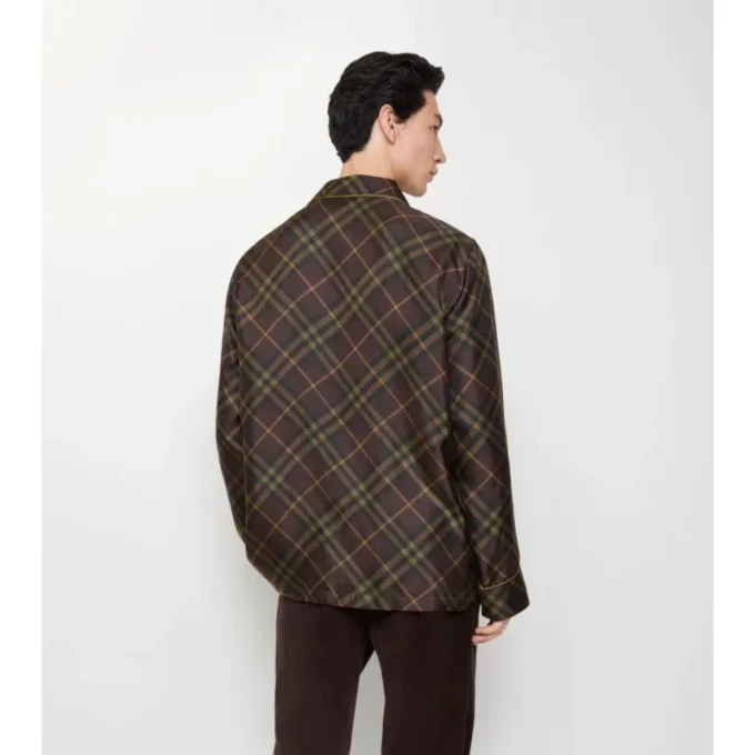Camicia pigiama in seta a quadri