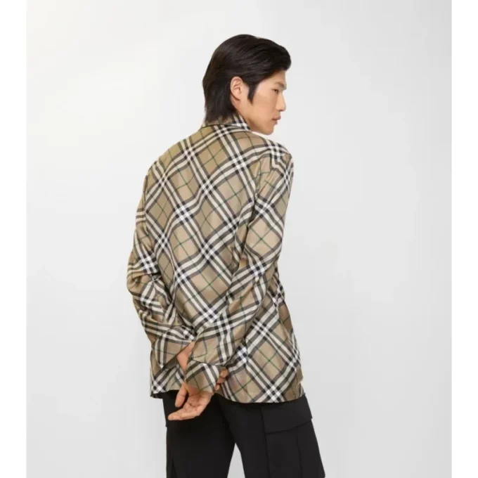 Camicia pigiama in seta a quadri
