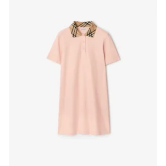 Camicia polo in cotone con collo a quadri