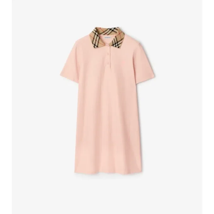 Camicia polo in cotone con collo a quadri