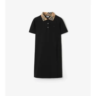 Camicia polo in cotone con collo a quadri