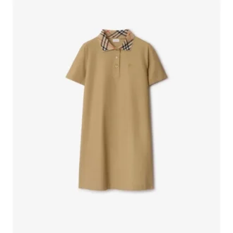 Camicia polo in cotone con collo a quadri