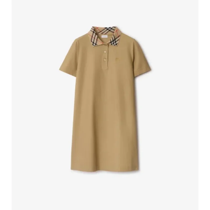 Camicia polo in cotone con collo a quadri