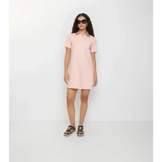 Camicia polo in cotone con collo a quadri