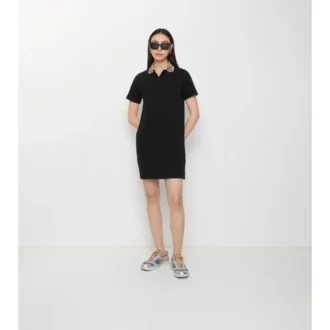 Camicia polo in cotone con collo a quadri