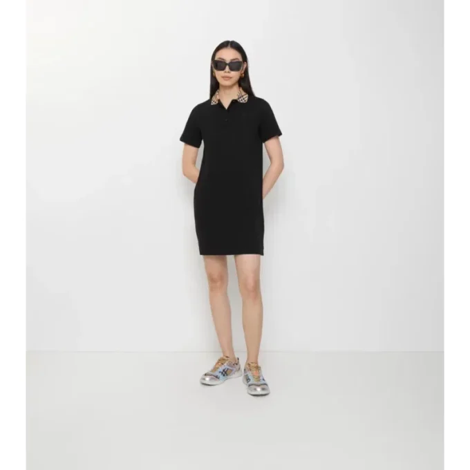 Camicia polo in cotone con collo a quadri
