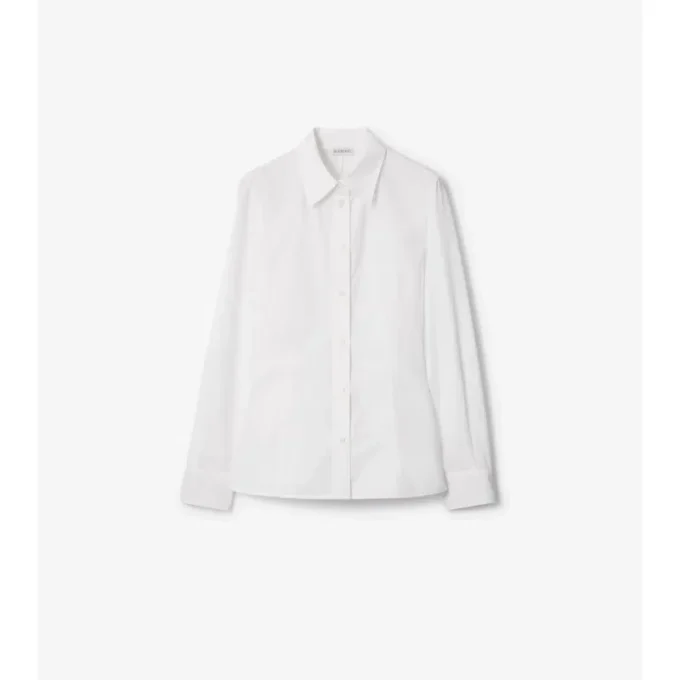Camicia slim fit in popeline di cotone