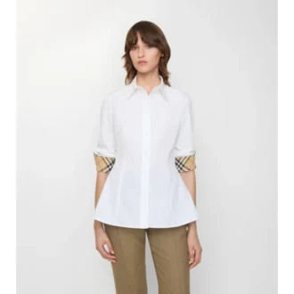 Camicia slim fit in popeline di cotone