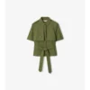 Camicia trench corta in popeline di cotone