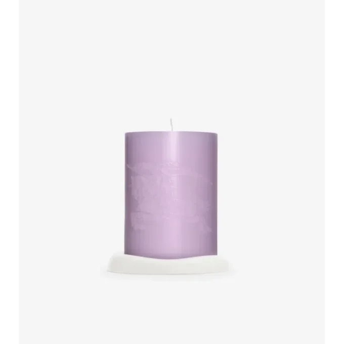 Candela ai fiori di rosa e violetta