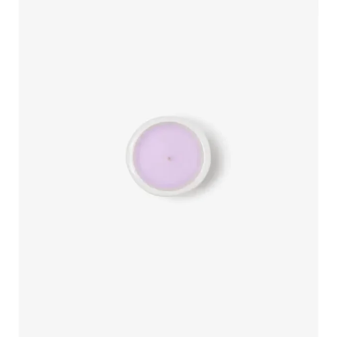 Candela piccola con fiori di rosa e violetta