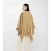 Cappa in cashmere con finiture in pelle
