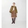 Cappa in cotone melange trapuntato con collo in shearling