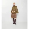 Cappa in cotone melange trapuntato con collo in shearling