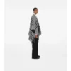 Cappa in jacquard di lana e cashmere a quadri a contrasto
