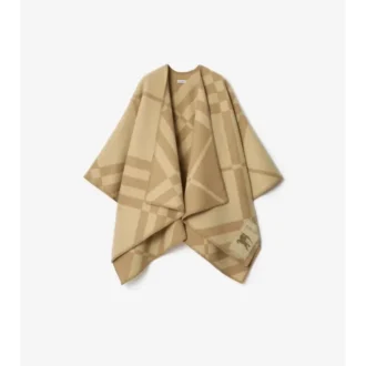 Cappa in misto lana e cashmere a quadri