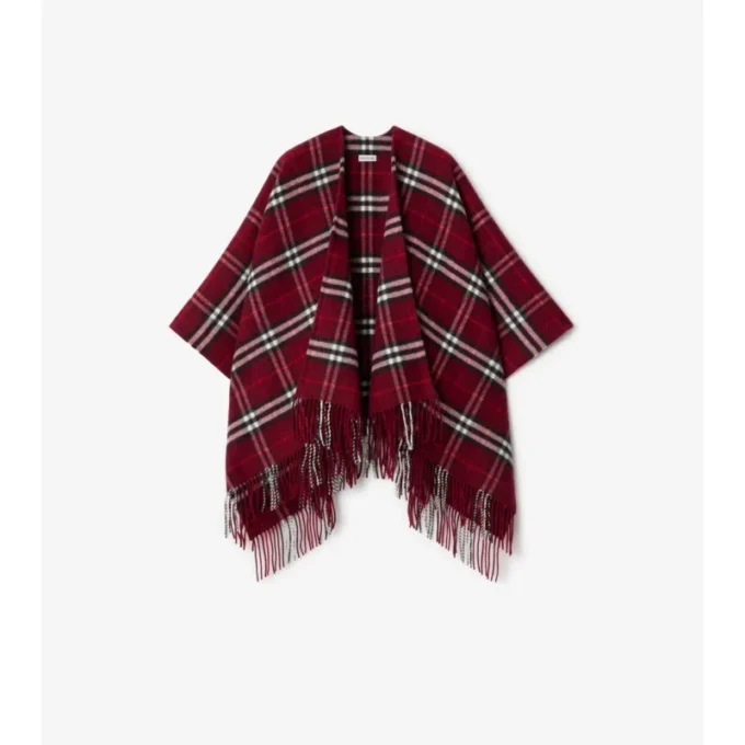 Cappa in misto lana e cashmere a quadri