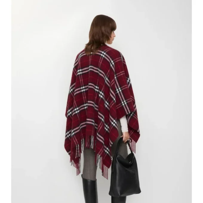 Cappa in misto lana e cashmere a quadri