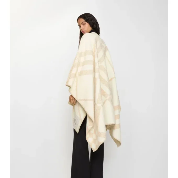 Cappa in misto lana e cashmere a quadri