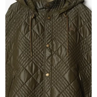 Cappa in misto nylon con micro-punto a quadri