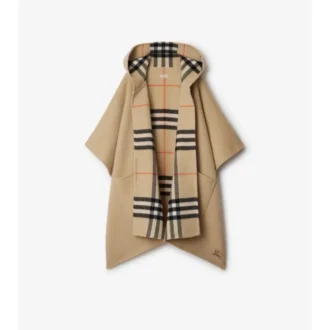 Cappa reversibile in cashmere a quadri