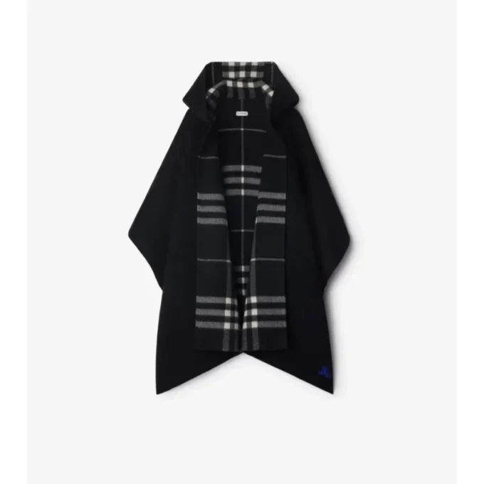 Cappa reversibile in cashmere a quadri