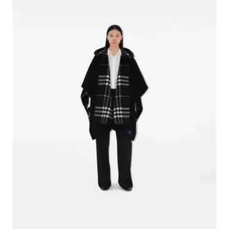 Cappa reversibile in cashmere a quadri