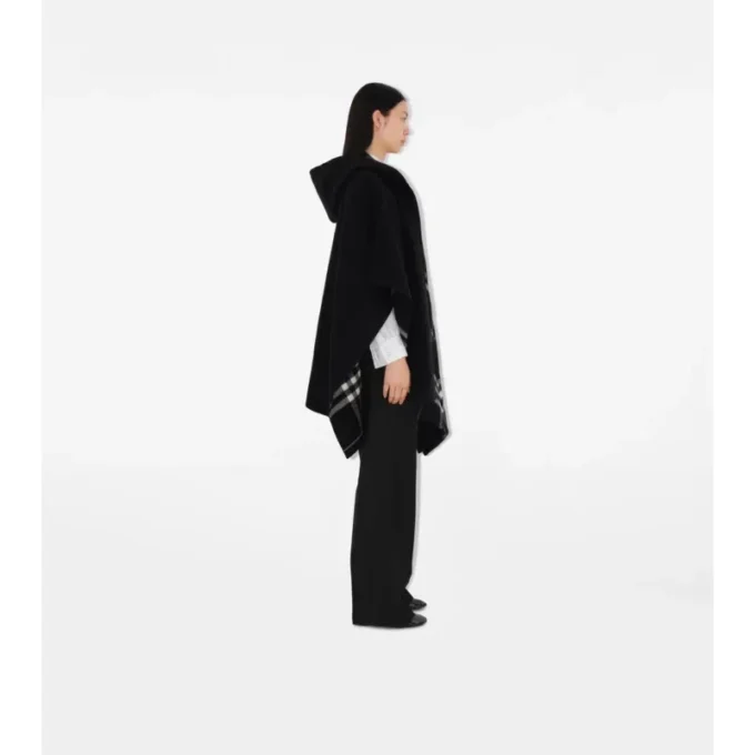 Cappa reversibile in cashmere a quadri