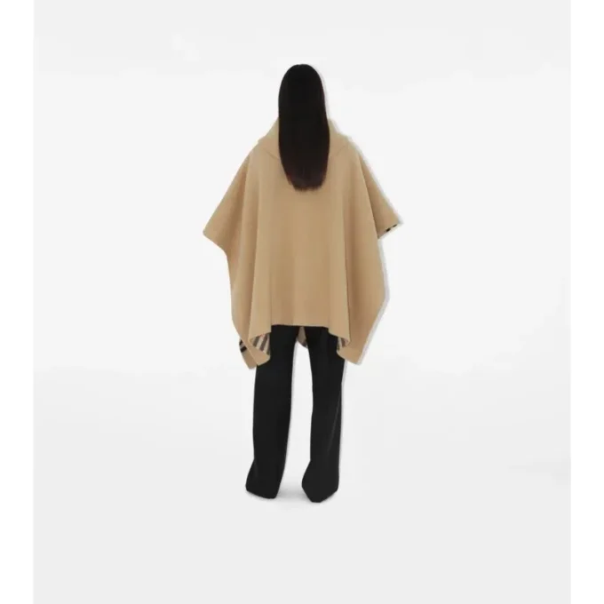 Cappa reversibile in cashmere a quadri