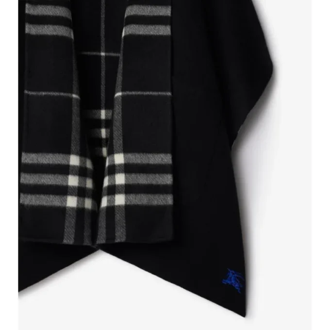 Cappa reversibile in cashmere a quadri