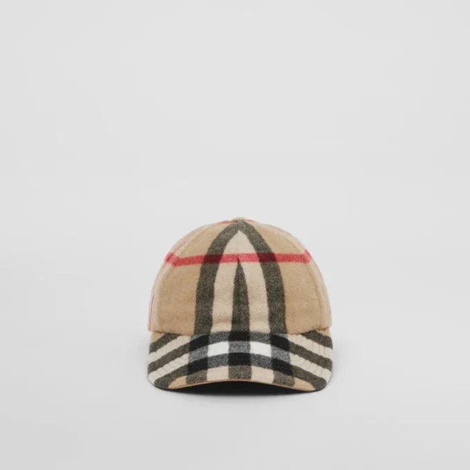 Cappellino da baseball in lana a quadri esagerati