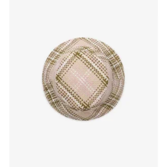 Cappello a secchiello effetto rafia con motivo Knight Stamp