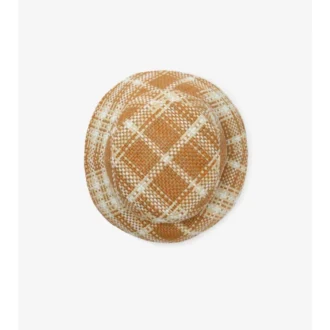 Cappello a secchiello effetto rafia con motivo Knight Stamp