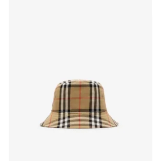 Cappello a secchiello in cotone a quadri
