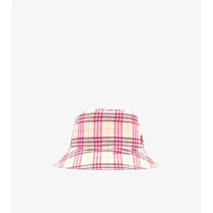 Cappello a secchiello in cotone a quadri
