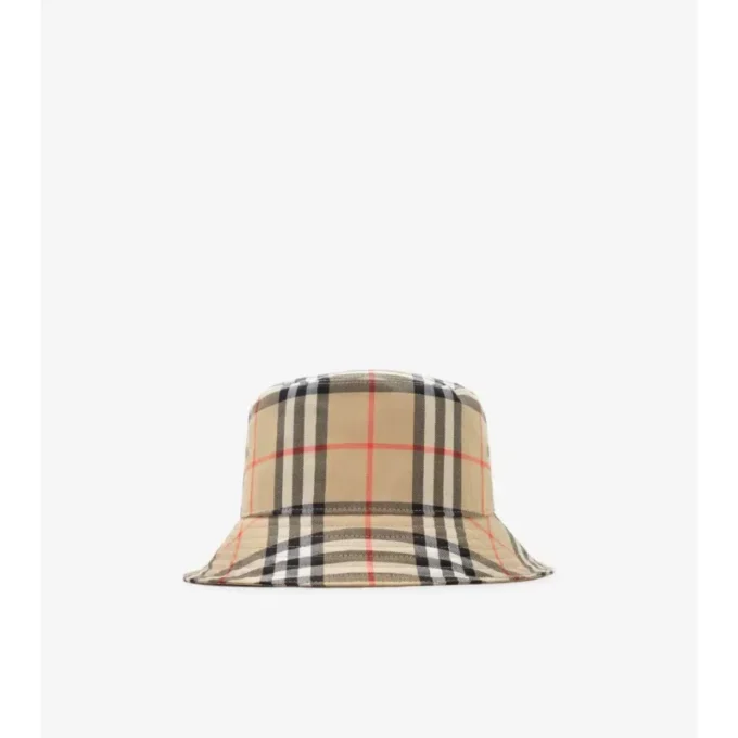 Cappello a secchiello in cotone a quadri