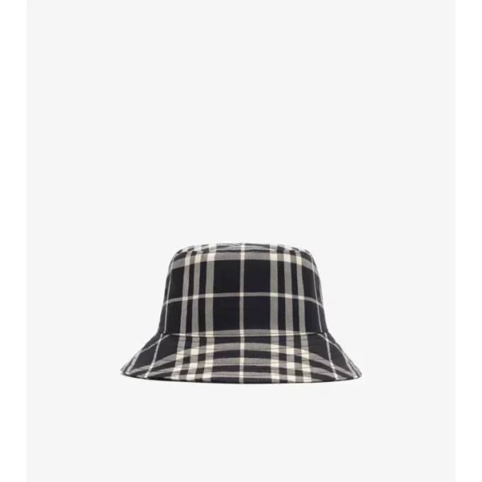 Cappello a secchiello in cotone a quadri