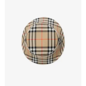 Cappello a secchiello in cotone a quadri