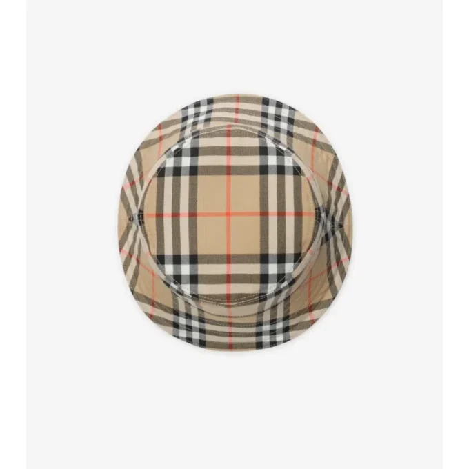 Cappello a secchiello in cotone a quadri