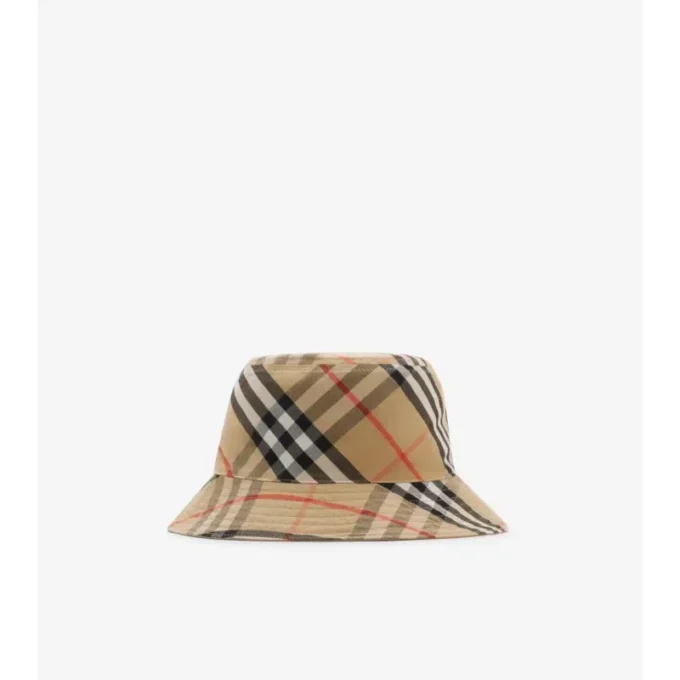 Cappello a secchiello reversibile in Gabardine