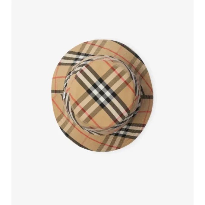 Cappello a secchiello reversibile in Gabardine