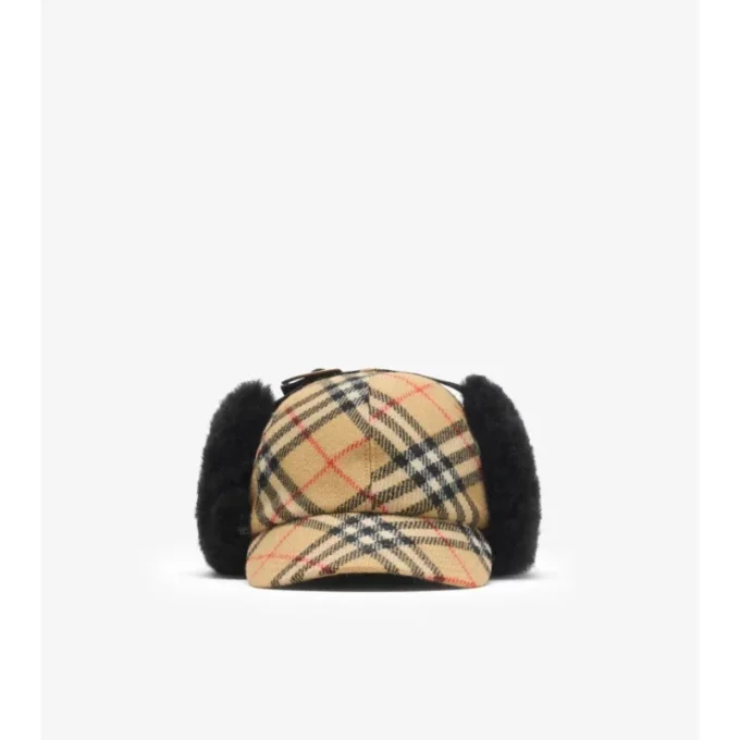 Cappello da cacciatore in lana a quadri