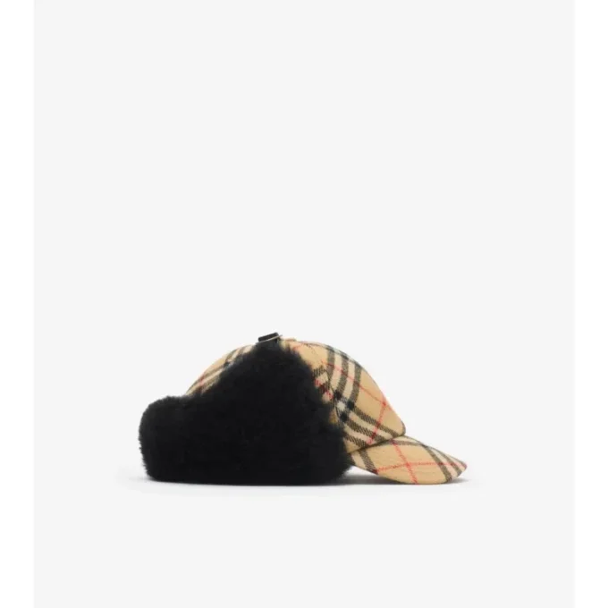 Cappello da cacciatore in lana a quadri