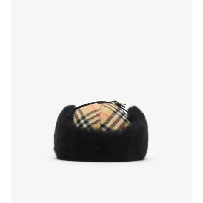Cappello da cacciatore in lana a quadri