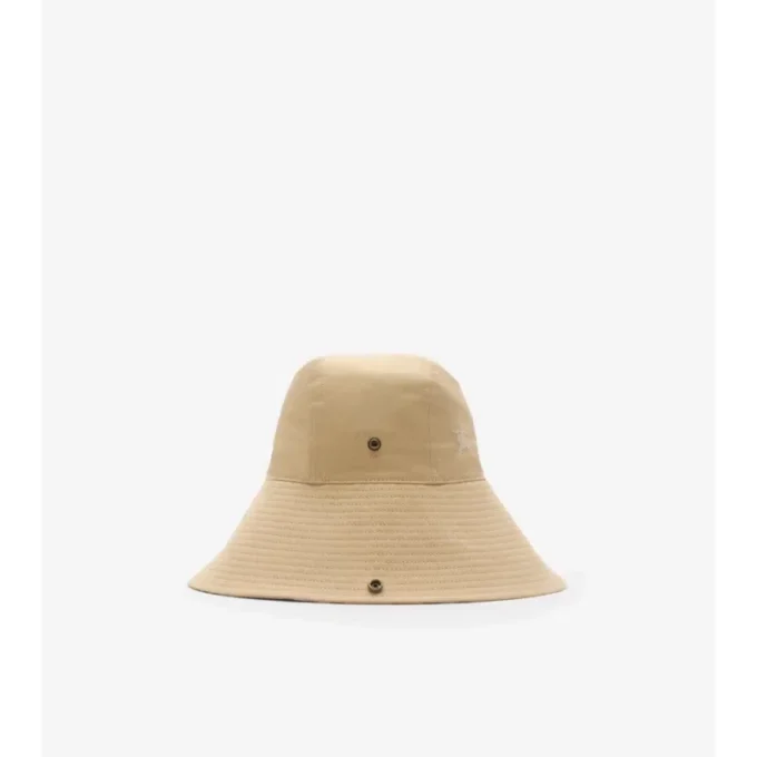Cappello in gabardine con tesa a quadri