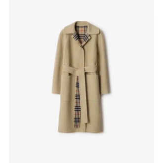 Cappotto avvolgente reversibile in lana